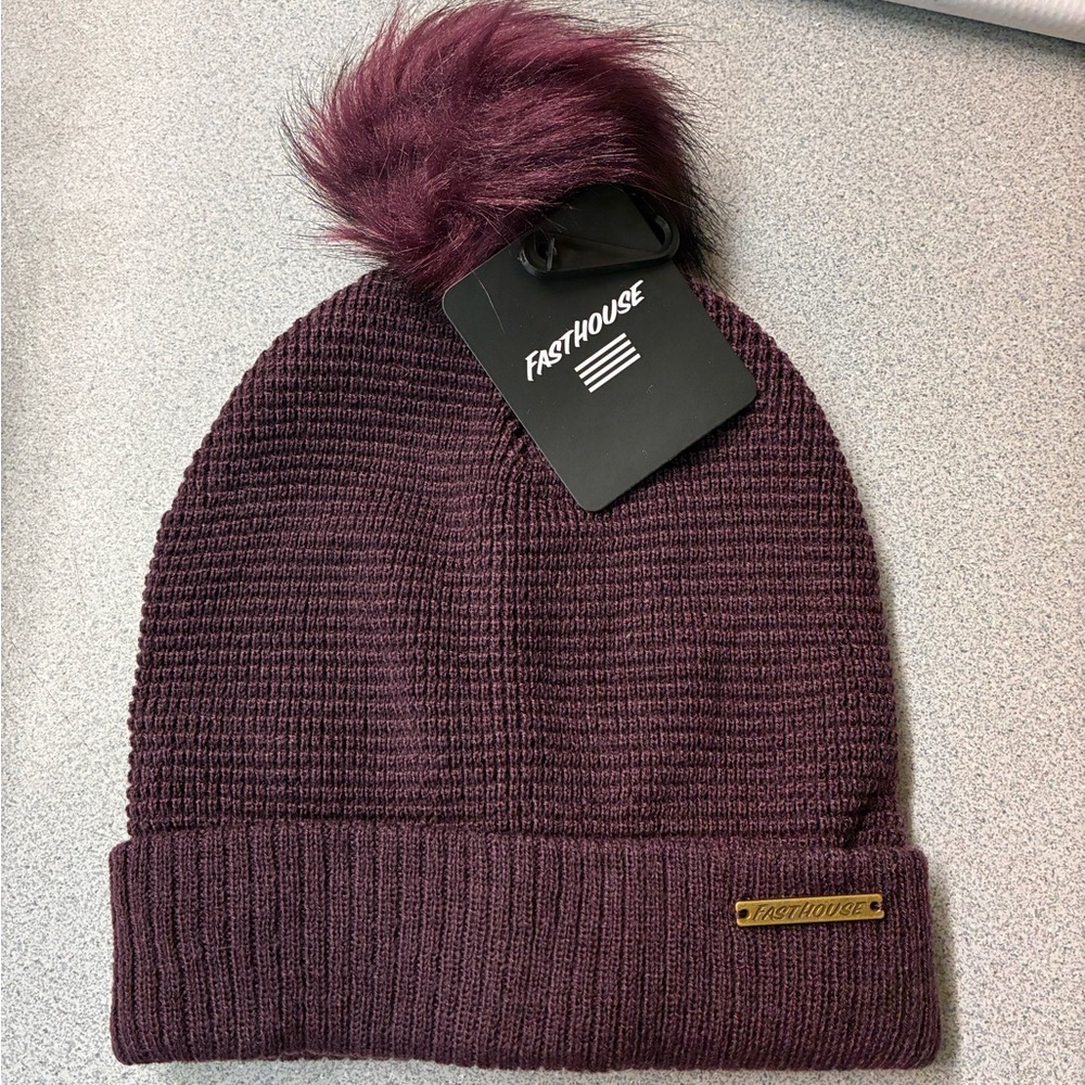 FASTHOUSE Women’s Melody Pom Knit Beanie Winter Hat Cabernet